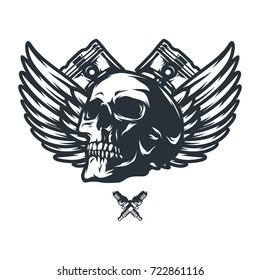Ghost rider road biker mascot vector logo illustration workshop
