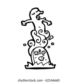 ghost rising from grave cartoon