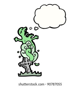 ghost rising from grave cartoon