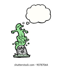 ghost rising from grave cartoon