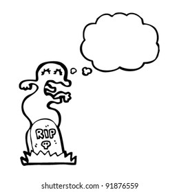 ghost rising from grave cartoon