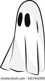 Ghost scarf, illustration, vector on white background.