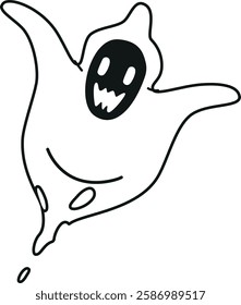 Ghost with scary boo face