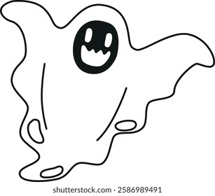 Ghost with scary smiling face