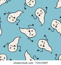 ghost seamless doodle pattern