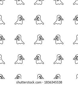 Ghost seamless flat vector background