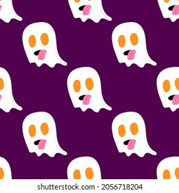 Ghost seamless pattern background. Halloween concept. vector illustration.