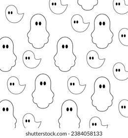Ghost seamless pattern. Halloween isolated vector art