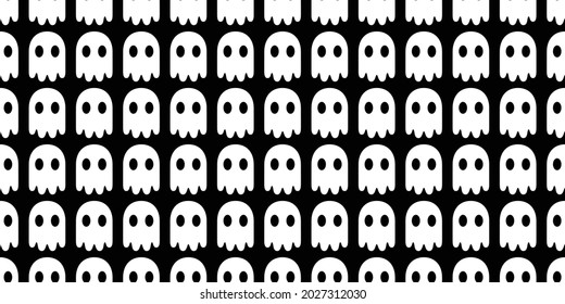 Ghost seamless pattern Halloween skull vector spooky devil evil cartoon illustration gift wrap doodle design