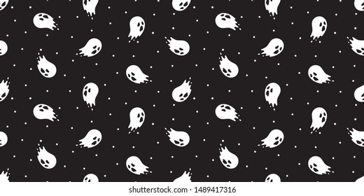 Ghost seamless pattern Halloween vector spooky repeat wallpaper scarf isolated tile background devil evil cartoon illustration doodle gift wrap paper design