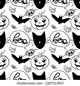 Ghost seamless pattern halloween vector spooky scarf isolated repeat wallpaper tile background devil evil cartoon illustration doodle gift wrapping paper white design