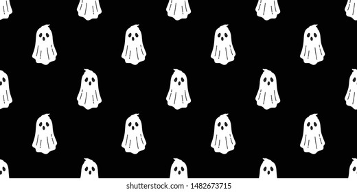 Ghost seamless pattern vector Halloween spooky scarf isolated repeat wallpaper tile background devil evil cartoon illustration gift wrap paper doodle design