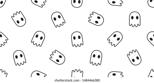 Ghost seamless pattern vector Halloween spooky devil evil cartoon illustration gift wrap doodle design