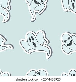 Ghost seamless pattern. Vector pattern for halloween design.