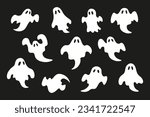 Ghost set. Vector Halloween clipart.
