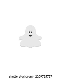 Ghost Shadow Funny. Ghost Sheet For Halloween Character. Isolated Vector Illustration.