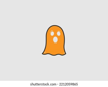 Ghost Shape Hand Drawn Vector. Vector Icon Design Template