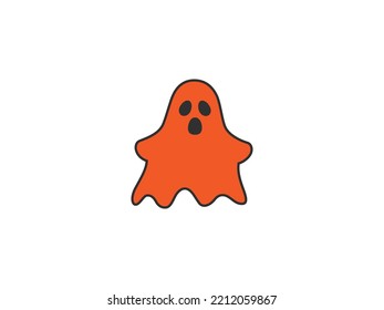 Ghost Shape Hand Drawn Vector. Vector Icon Design Template