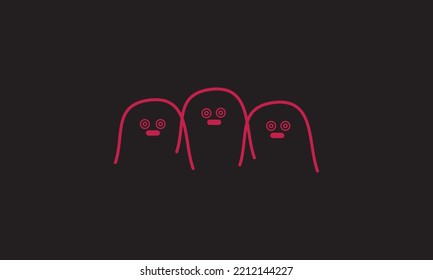 Ghost Shape Hand Drawn Vector. Vector Icon Design Template