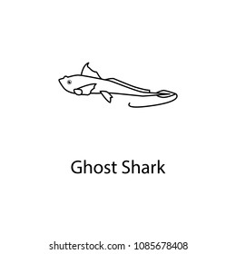 ghost shark icon. Element of marine life for mobile concept and web apps. Thin line ghost shark icon can be used for web and mobile. Premium icon on white background