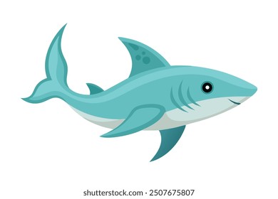 
Ghost Shark under water animal flat vector illustration