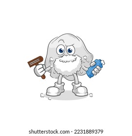 the ghost shave facial hair vector. cartoon character
