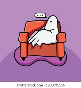 The ghost from the sheet on the chair