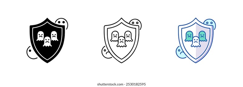 Ghost Shield icon vector. Safe and protect from ghost concept. Perfect for Halloween Event