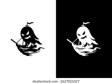 logo d'Image vectorielle d'illustration de navire fantôme