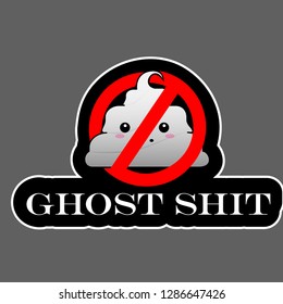 Ghost Shit. White ghostly poop stuck in a not-prohibited sign.