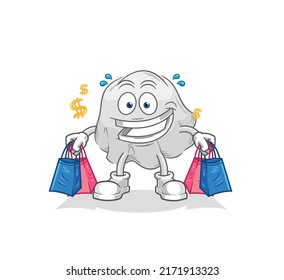 the ghost shoping mascot. cartoon vector