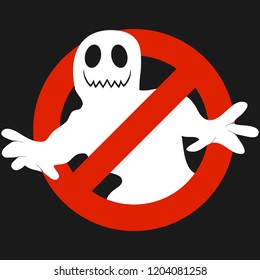 Ghost, sign ghost hunters. Vector illustration of a ghost.