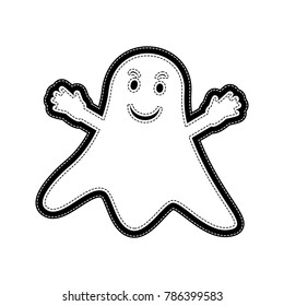 Ghost sign. Vector. Flat style black icon on white.