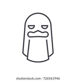 ghost sign vector line icon, sign, illustration on background, editable strokes