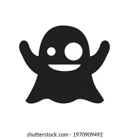 Ghost silhouette boo scary halloween symbol vector
