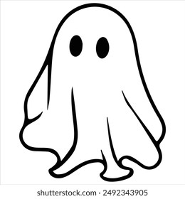 Ghost silhouette, Halloween ghost logo Instat Download Ghost EPS File Digital Download	
