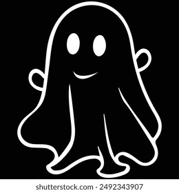 Ghost silhouette, Halloween ghost logo Instat Download Ghost EPS File Digital Download	
