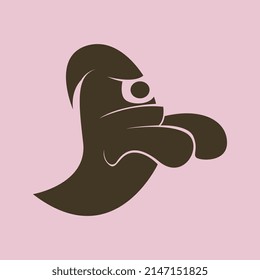 Vector de diseño de logotipo de silueta fantasma