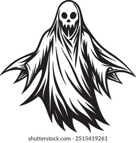 Silhueta fantasma. Fantasma de Halloween assustador realista.