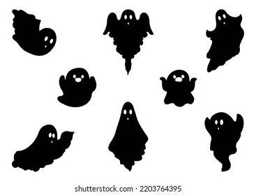 Ghost Silhouette vector illustration easy to edit