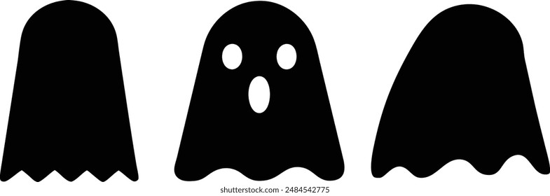 ghost silhouette. Vector illustration for graphic design, logos, websites, and social media.