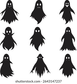 Ghost silhouette vector style with white background