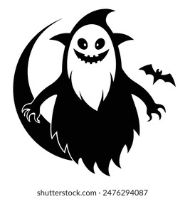 ghost silhouettes Halloween design, simple ghost vector set, spooky ghost silhouettes for Halloween