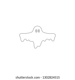 Ghost. simple flat vector icon illustration. outline line symbol - editable stroke
