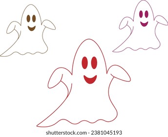 Ghost. Sketch. Bringing. Vector. Coloring book for children.eps