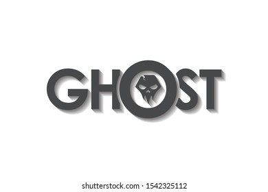 Ghost Skull Icon Halloween Evil Logo Stock Vector (Royalty Free ...