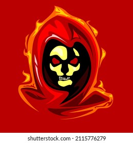 ghost and skull mascot game logo illustration