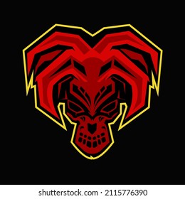 ghost and skull mascot game logo illustration