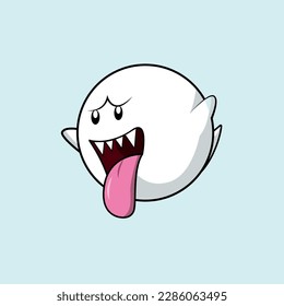 Ghost social media chat emoticon. Cute emoji