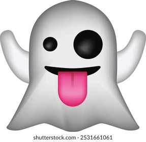 Emoticon de chat de mídia social fantasma. Emoji bonito.